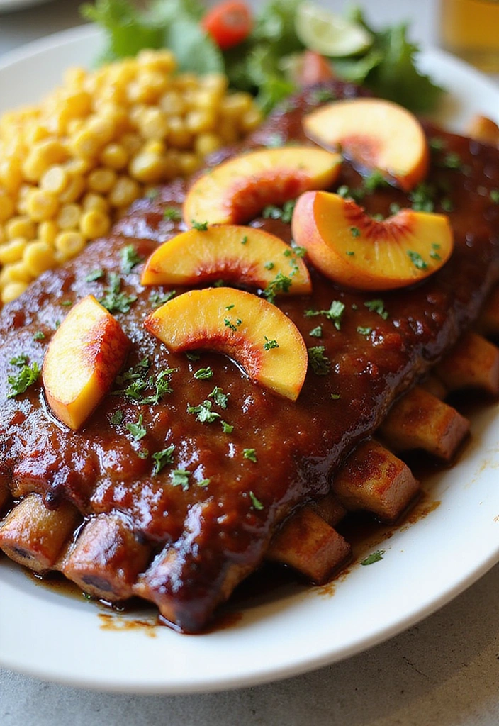 15 Smoked Rib Recipes That’ll Rock Your Summer Cookout - 14. Bourbon Peach Glazed Ribs