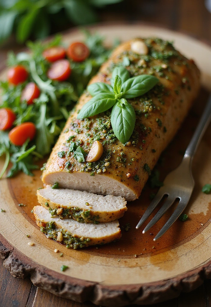 16 Juicy Pork Roast Recipes That Wow Every Single Time - 21. Pesto Garlic Pork Roast
