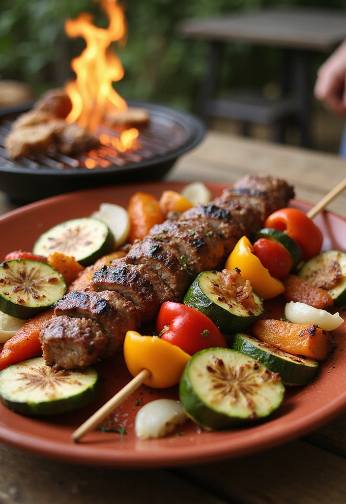 17 BBQ Brisket Ideas That’ll Have Guests Asking for Seconds - 13. Brisket and Vegetable Skewers
