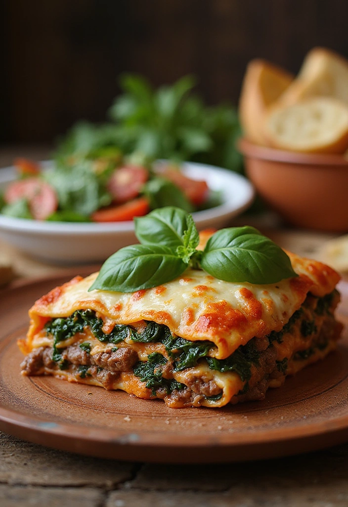 17 Slow Cooked Beef Ideas for Cozy, Flavor-Packed Nights - 22. Beef and Spinach Lasagna