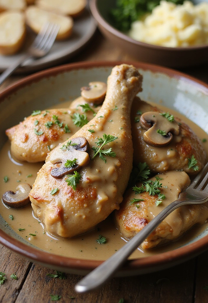 18 Buttery Chicken Drumstick Dinners You’ll Devour Weekly - 2. Creamy Mushroom Chicken Drumsticks