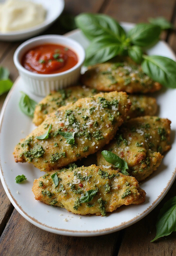 19 Chicken Tender Recipes That Kids and Adults Both Love - 14. Pesto Chicken Tenders