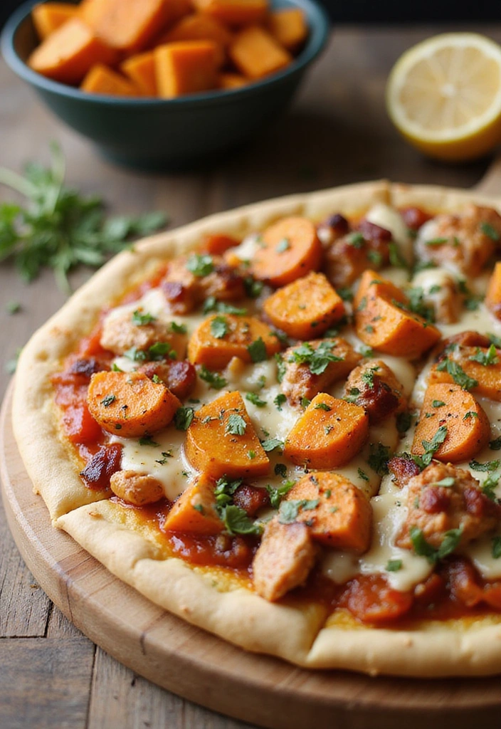 20 BBQ Chicken Pizza Recipes That Bring the Smoke Indoors - 8. BBQ Chicken Pizza with Sweet Potatoes