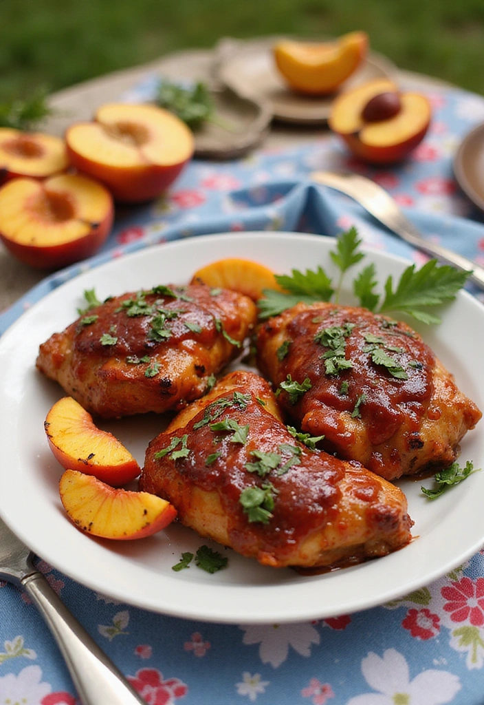 20 BBQ Chicken Thigh Recipes That Bring the Backyard Heat - 14. BBQ Peach Glazed Chicken Thighs