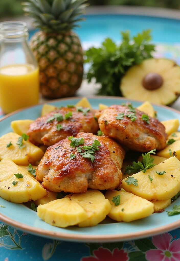 20 BBQ Chicken Thigh Recipes That Bring the Backyard Heat - 15. Caribbean Pineapple Chicken Thighs