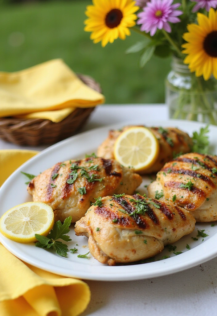 20 BBQ Chicken Thigh Recipes That Bring the Backyard Heat - 3. Lemon Herb Grilled Chicken Thighs