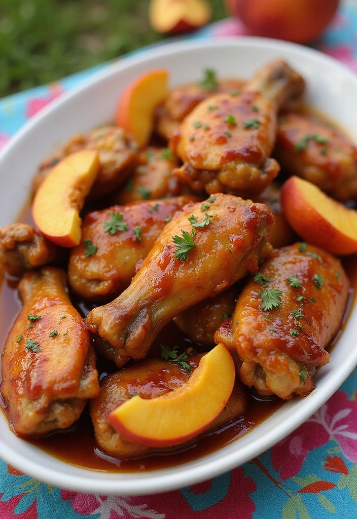 20 BBQ Chicken Wing Recipes That Deserve a Finger-Lickin’ Medal - 20. Barbecue Peach Wings