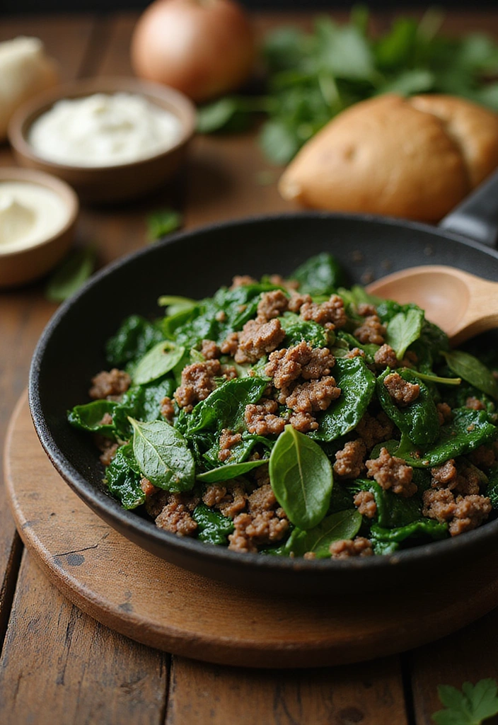 20 Beef Skillet Recipes That Nail Flavor Without the Fuss - 12. Beef and Spinach Skillet