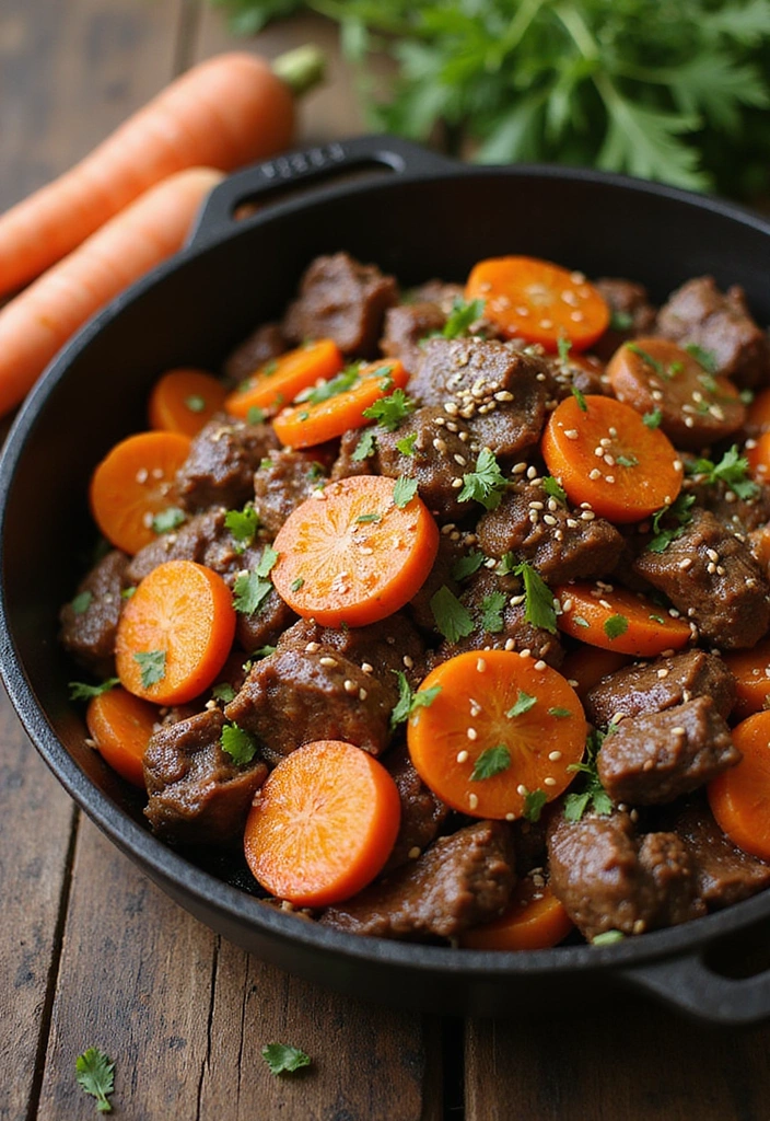 20 Beef Skillet Recipes That Nail Flavor Without the Fuss - 15. Beef and Carrot Stir-Fry