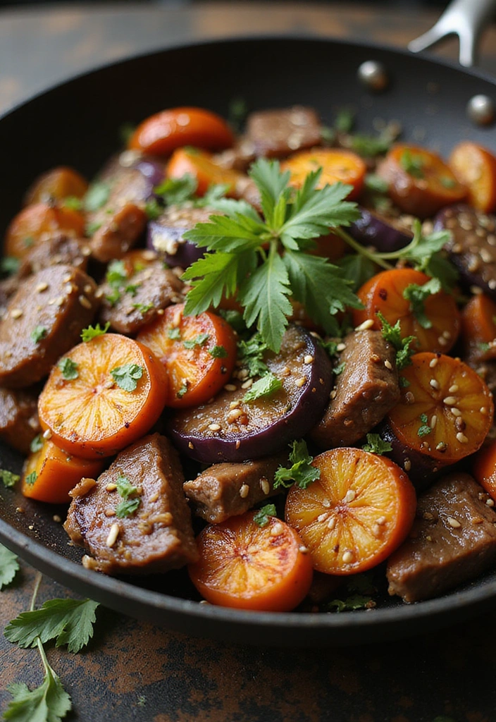 20 Beef Skillet Recipes That Nail Flavor Without the Fuss - 18. Beef and Eggplant Stir-Fry