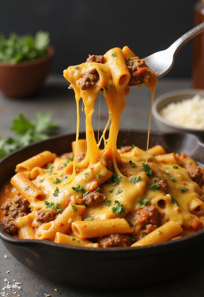 20 Beef Skillet Recipes That Nail Flavor Without the Fuss - 3. Cheesy Beef Skillet Pasta