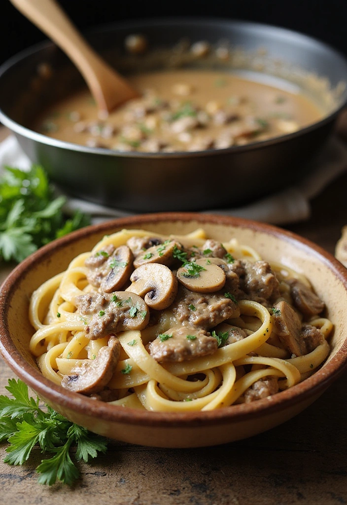 20 Beef Skillet Recipes That Nail Flavor Without the Fuss - 5. Beef and Mushroom Stroganoff