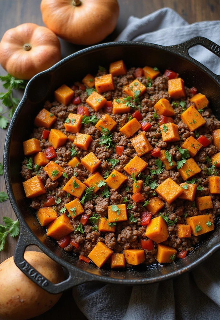 20 Beef Skillet Recipes That Nail Flavor Without the Fuss - 7. Beef and Sweet Potato Skillet