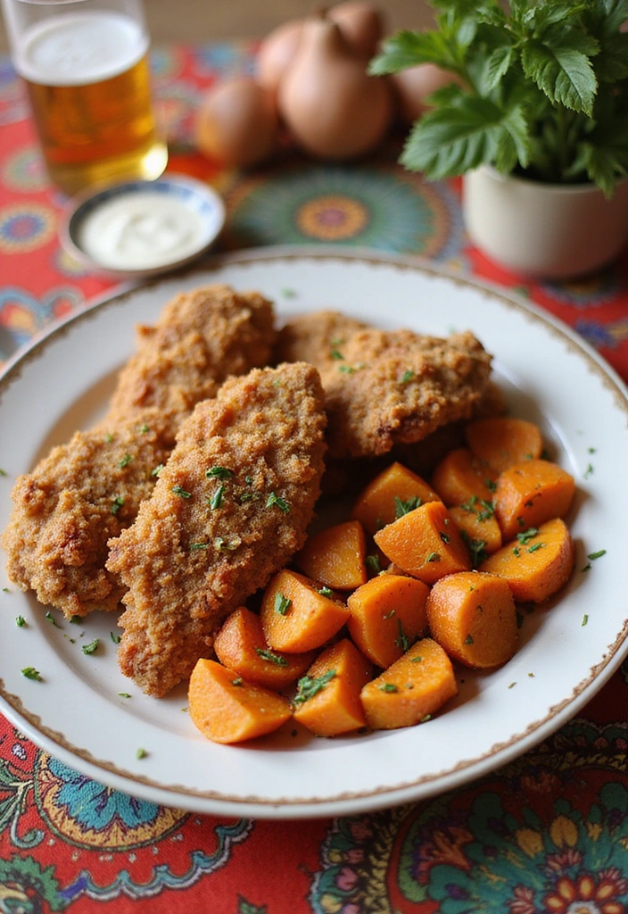 20 Buttermilk Fried Chicken Recipes That Crunch Like Magic - 11. Buttermilk Fried Chicken with Sweet Potatoes