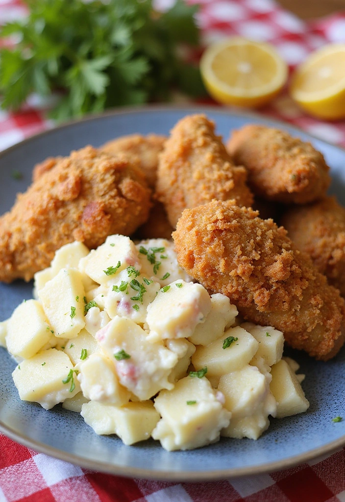20 Buttermilk Fried Chicken Recipes That Crunch Like Magic - 13. Buttermilk Fried Chicken with Potato Salad