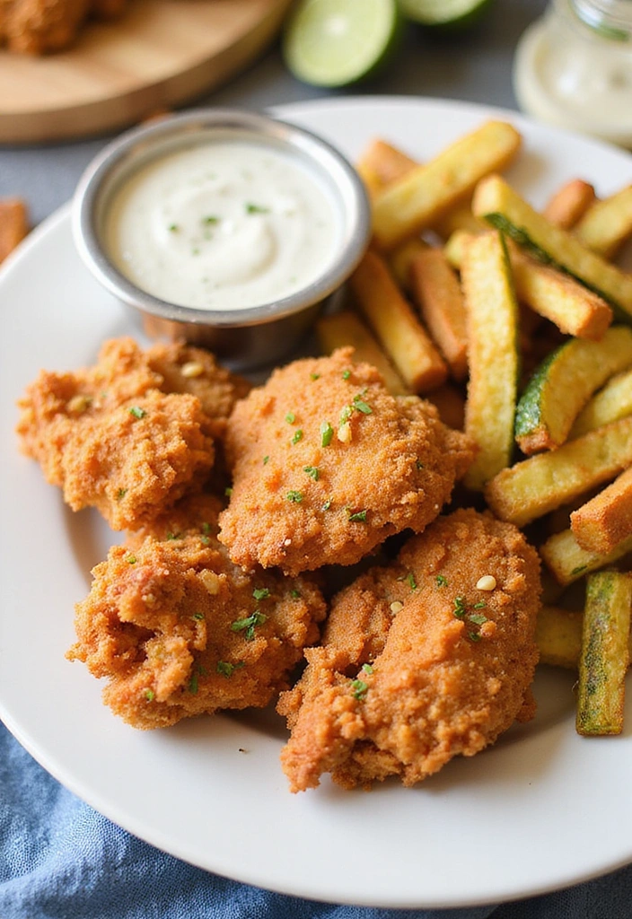 20 Buttermilk Fried Chicken Recipes That Crunch Like Magic - 18. Buttermilk Fried Chicken with Zucchini Fries