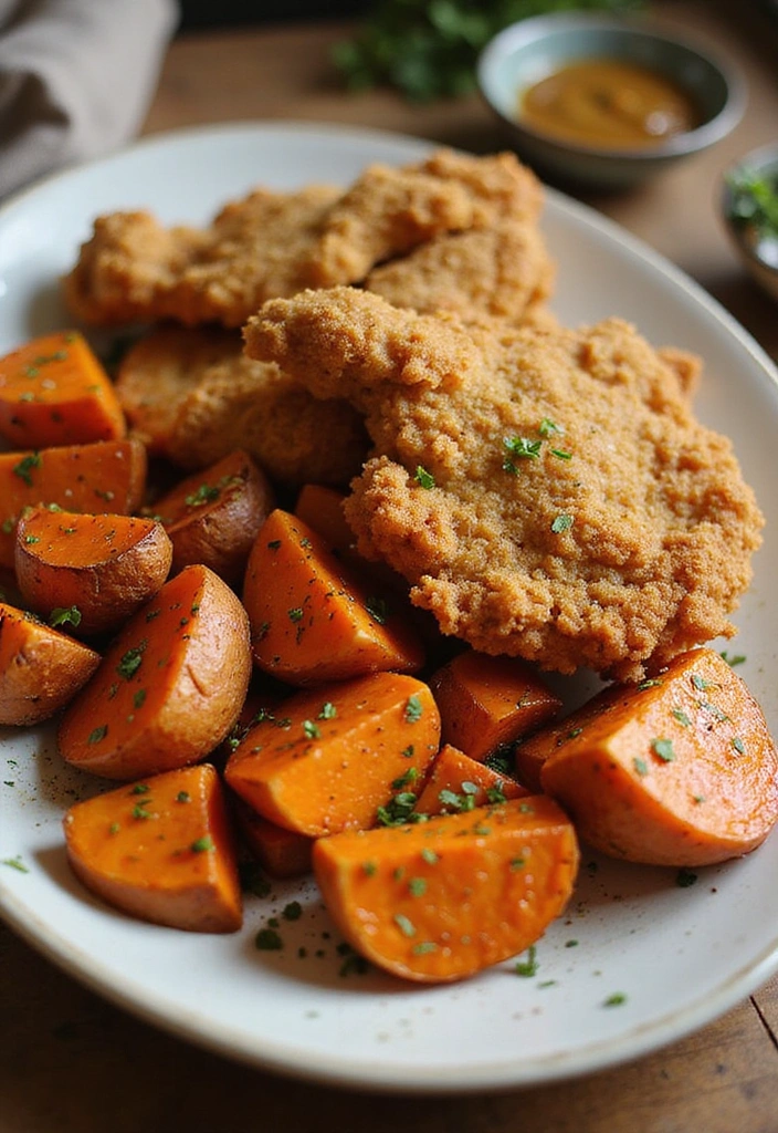 20 Buttermilk Fried Chicken Recipes That Crunch Like Magic - Buttermilk Fried Chicken with a Sweet Potato Side