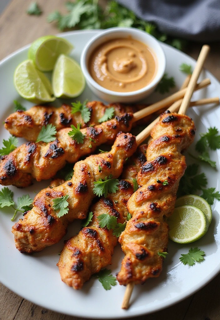 20 Crispy Chicken Innovations That Elevate Fast Food Favorites - 11. Chicken Satay with Peanut Sauce