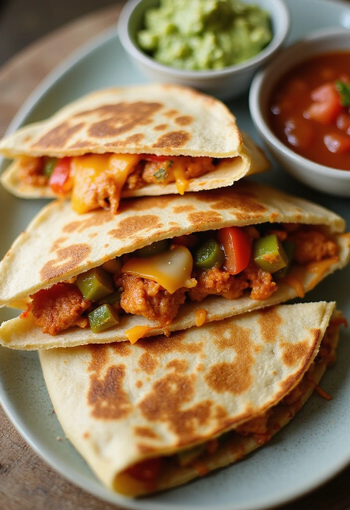 20 Crispy Chicken Innovations That Elevate Fast Food Favorites - 12. Chicken Fajita Quesadillas