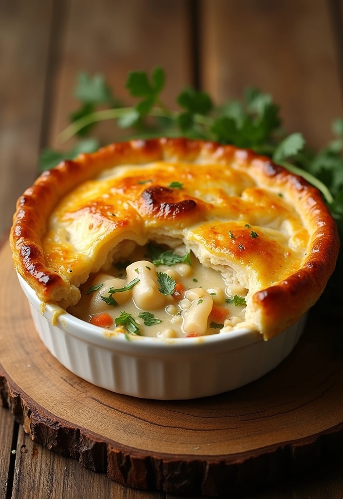 20 Crispy Chicken Innovations That Elevate Fast Food Favorites - 15. Crispy Chicken Pot Pie