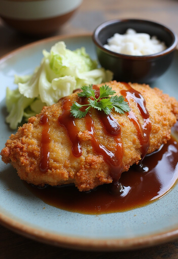 20 Crispy Chicken Innovations That Elevate Fast Food Favorites - 16. Chicken Katsu with Tonkatsu Sauce