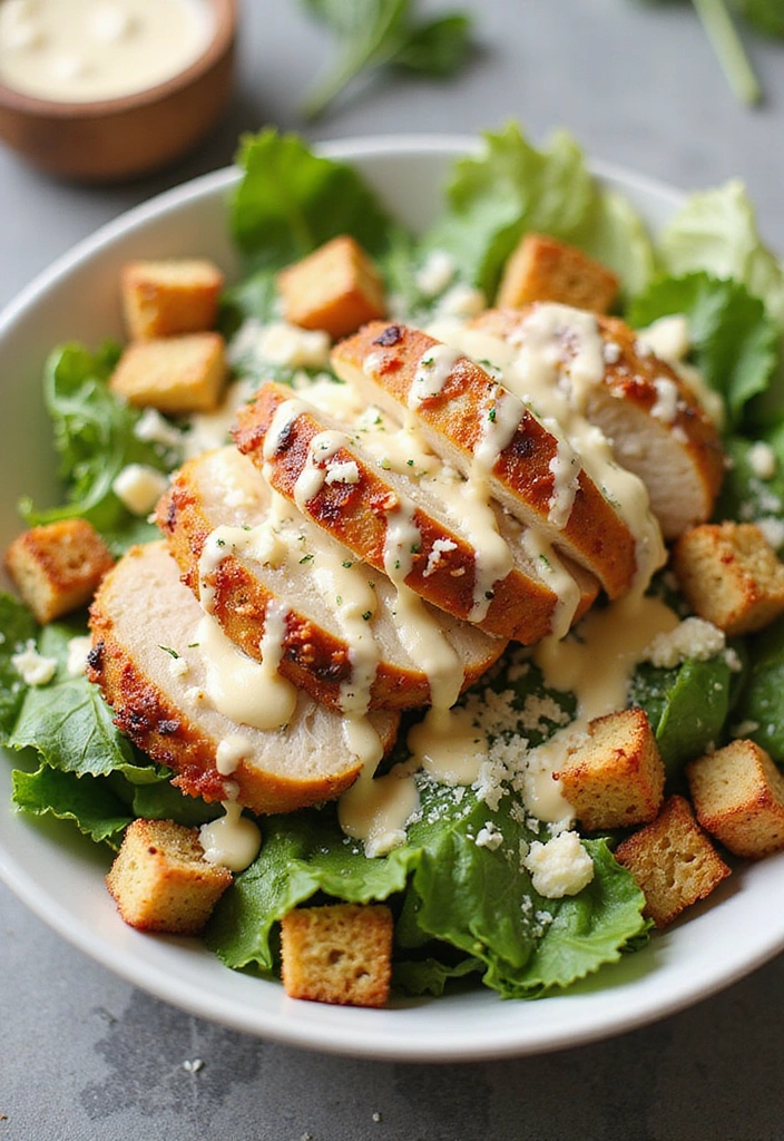 20 Crispy Chicken Innovations That Elevate Fast Food Favorites - 17. Chicken Caesar Salad with Crispy Chicken