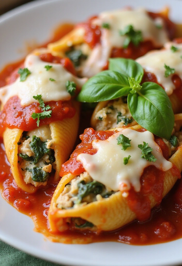 20 Crispy Chicken Innovations That Elevate Fast Food Favorites - 19. Chicken and Spinach Stuffed Shells