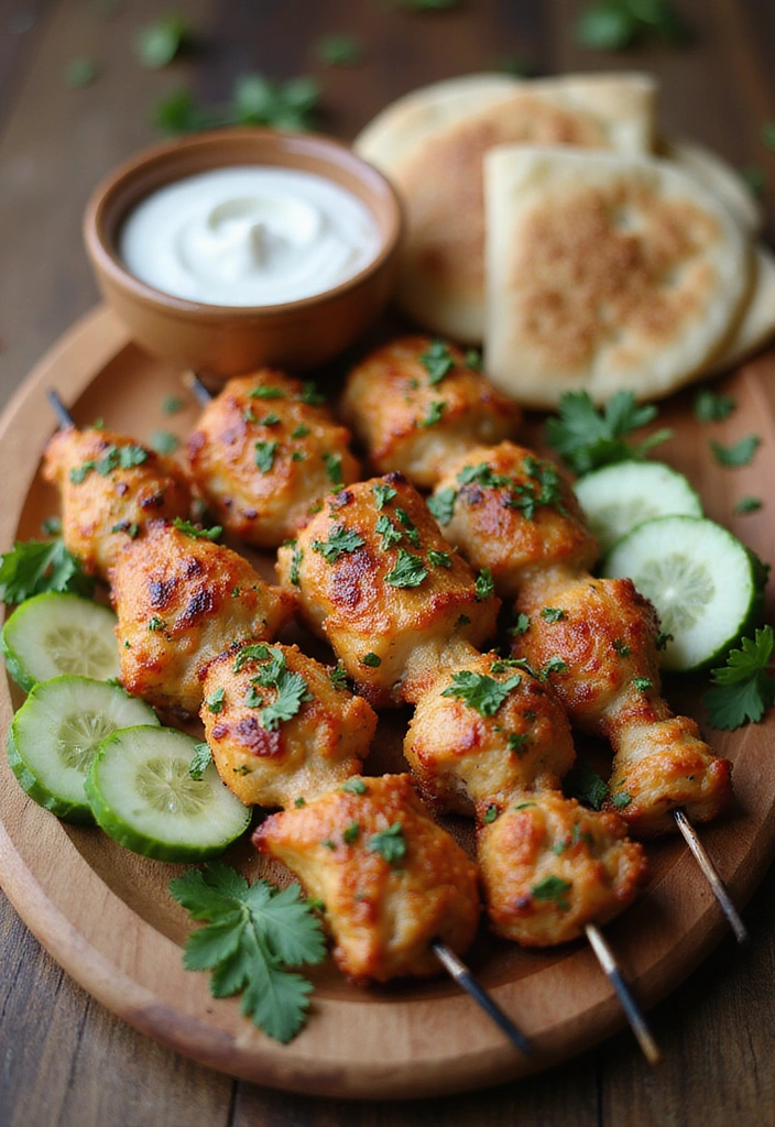 20 Crispy Chicken Innovations That Elevate Fast Food Favorites - 21. Crispy Chicken Souvlaki Skewers
