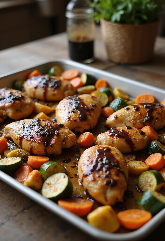 20 Sheet Pan Chicken Dinners That Are Zero-Stress & Full Flavor - 12. Balsamic Chicken with Roasted Vegetables