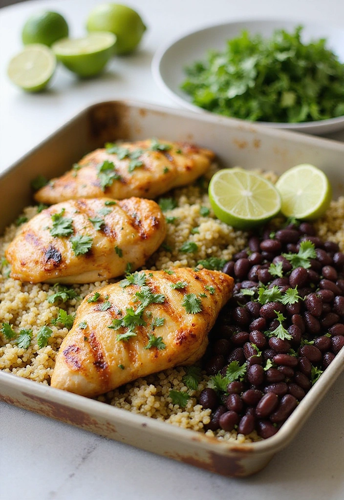 20 Sheet Pan Chicken Dinners That Are Zero-Stress & Full Flavor - 19. Cilantro Lime Chicken with Quinoa and Black Beans