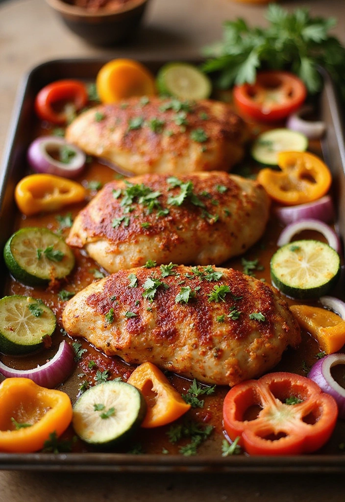 20 Sheet Pan Chicken Dinners That Are Zero-Stress & Full Flavor - 7. Spicy Cajun Chicken with Mixed Vegetables