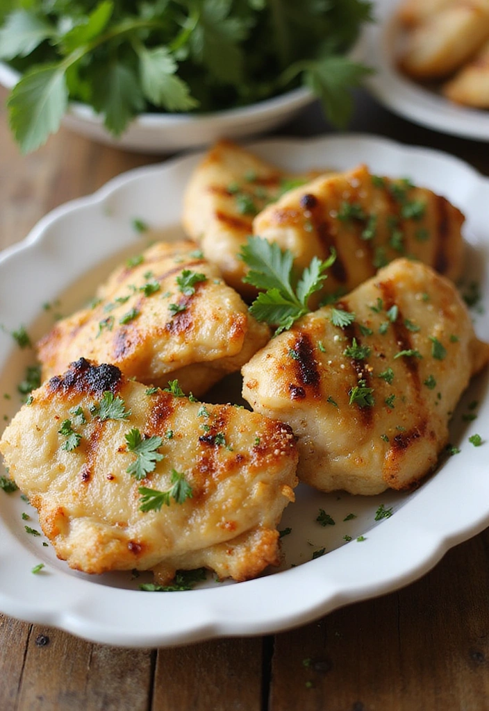 21 BBQ Chicken Thigh Recipes That Will Steal the Show at Your Next BBQ! - 2. Garlic Parmesan Grilled Chicken Thighs