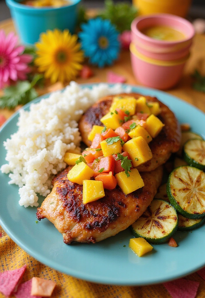 21 BBQ Chicken Thigh Recipes That Will Steal the Show at Your Next BBQ! - 9. Mango Salsa BBQ Chicken Thighs