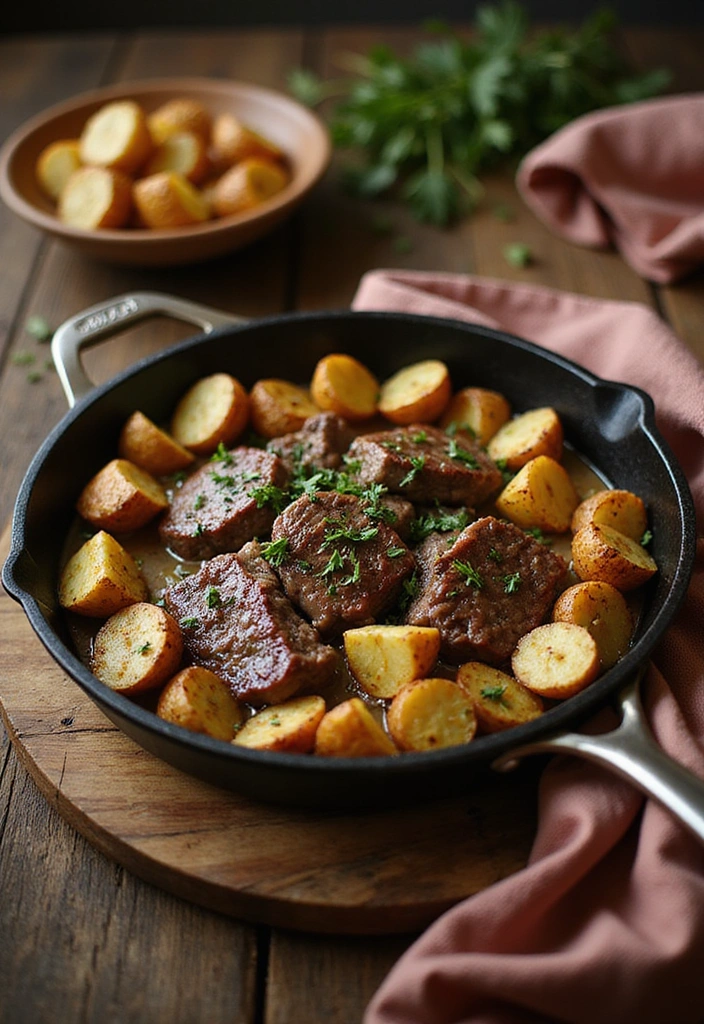 22 Sirloin Steak Recipes That Sizzle From Pan to Plate - 12. Sirloin Steak and Potato Skillet