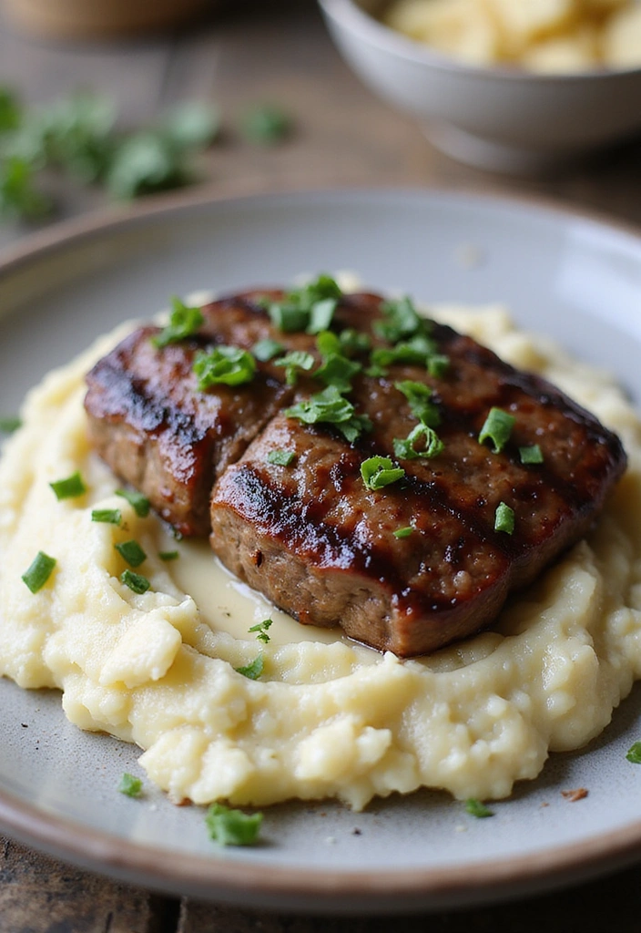 22 Sirloin Steak Recipes That Sizzle From Pan to Plate - 17. Sirloin Steak with Cauliflower Mash
