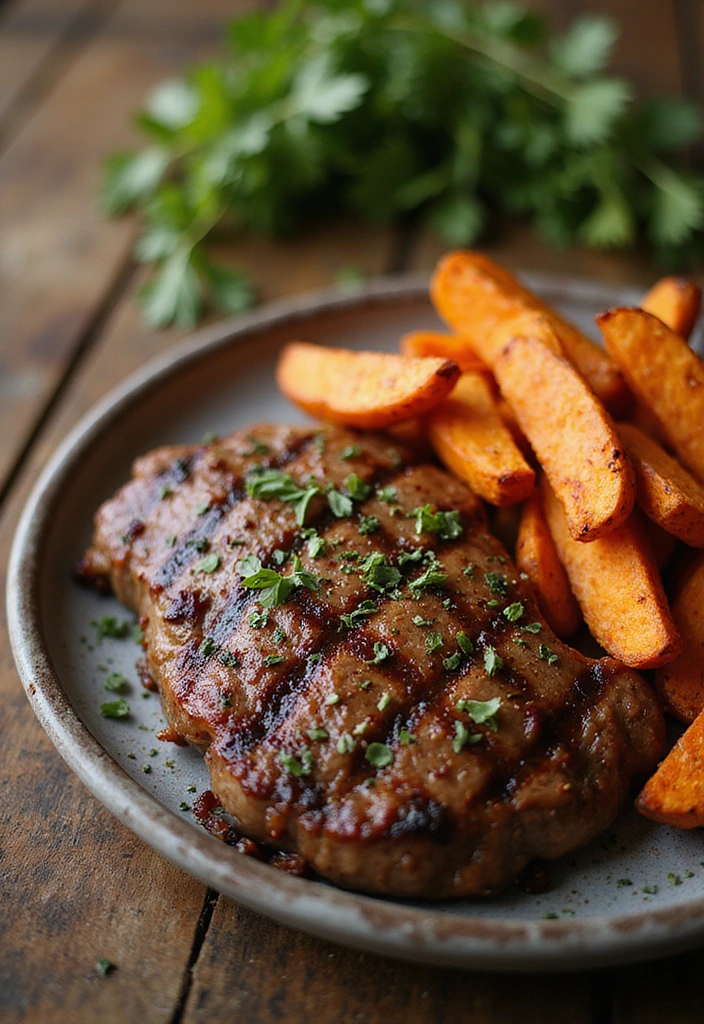22 Sirloin Steak Recipes That Sizzle From Pan to Plate - 20. Sirloin Steak with Sweet Potato Fries