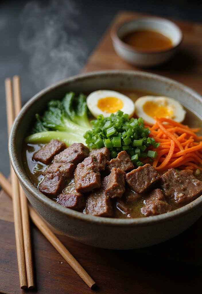 23 Quick Cubed Steak Recipes That Are Perfect for Busy Nights! - 12. Cubed Steak Ramen Bowl