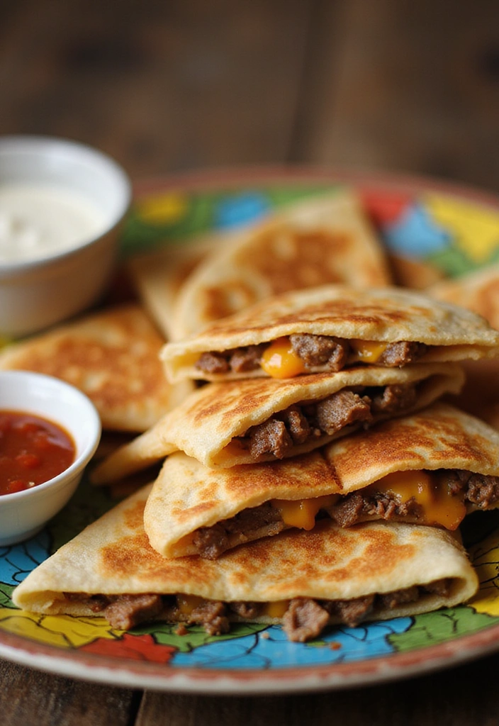 23 Quick Cubed Steak Recipes That Are Perfect for Busy Nights! - 23. Cubed Steak and Cheese Quesadillas