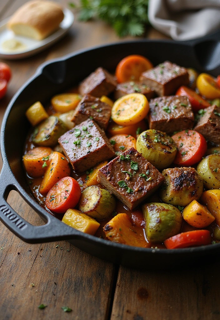 23 Quick Cubed Steak Recipes That Are Perfect for Busy Nights! - 6. One-Pan Cubed Steak with Vegetables