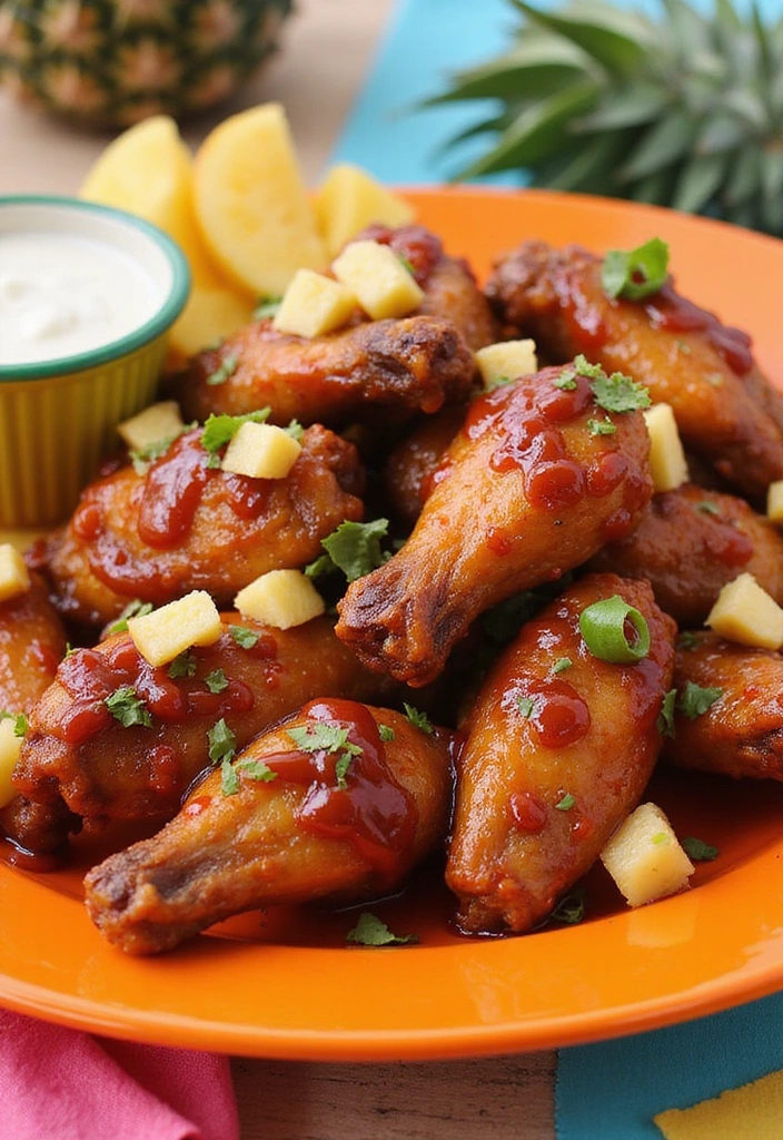 24 Game Day BBQ Chicken Wing Recipes That’ll Score Big with Your Friends! - 13. BBQ Pineapple Wings