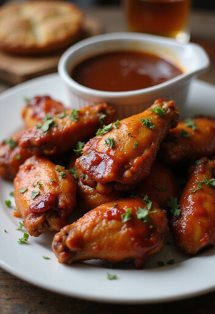24 Game Day BBQ Chicken Wing Recipes That’ll Score Big with Your Friends! - 24. BBQ Bourbon Wings