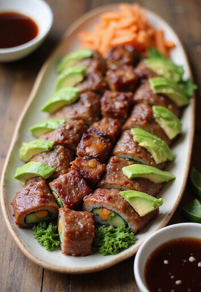 26 BBQ Brisket Ideas That’ll Have Guests Asking for Seconds - 19. BBQ Brisket Sushi Rolls