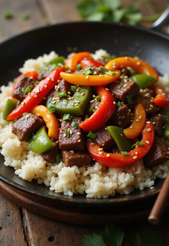 27 Comforting Beef Skillet Recipes That Will Make You Feel Right at Home! - 22. Beef and Bell Pepper Stir-Fry