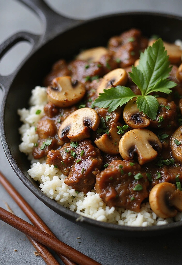 27 Comforting Beef Skillet Recipes That Will Make You Feel Right at Home! - 24. Beef and Mushroom Stir-Fry
