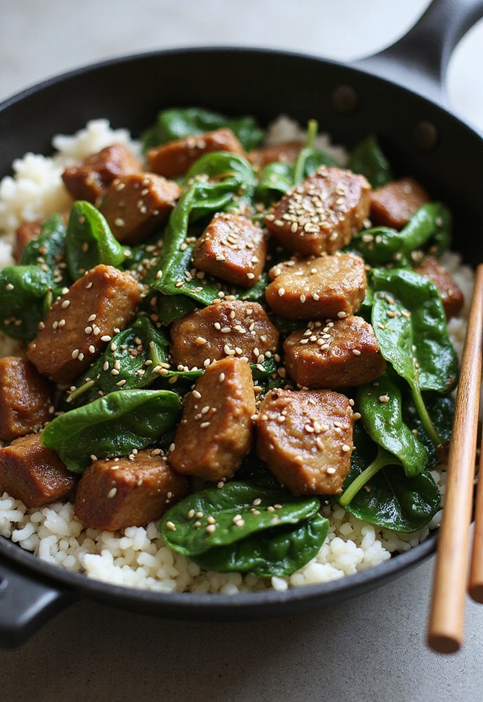 27 Comforting Beef Skillet Recipes That Will Make You Feel Right at Home! - 25. Beef and Spinach Stir-Fry
