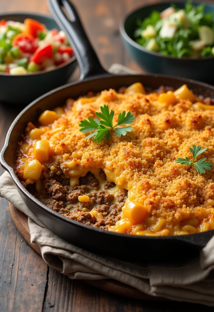 27 Comforting Beef Skillet Recipes That Will Make You Feel Right at Home! - 3. Cheesy Beef Skillet Casserole