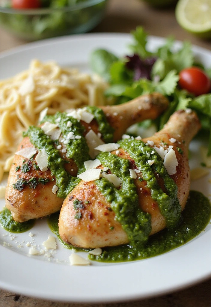 28 Buttery Chicken Drumstick Dinners That Will Make You Feel Right at Home! - 19. Pesto Chicken Drumsticks
