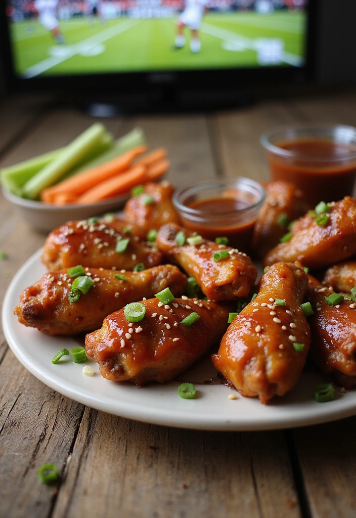 24 Game Day BBQ Chicken Wing Recipes That’ll Score Big with Your Friends! 2 24 Game Day BBQ Chicken Wing Recipes That’ll Score Big with Your Friends! - 1. Sweet and Spicy Honey BBQ Wings
